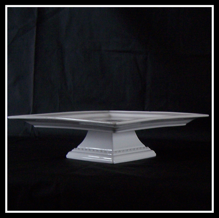 7 White square ceramic stands