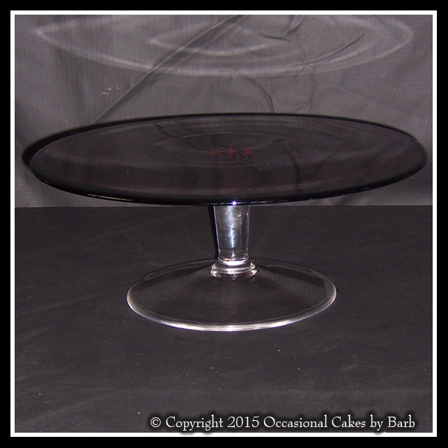 Red glass cake stand