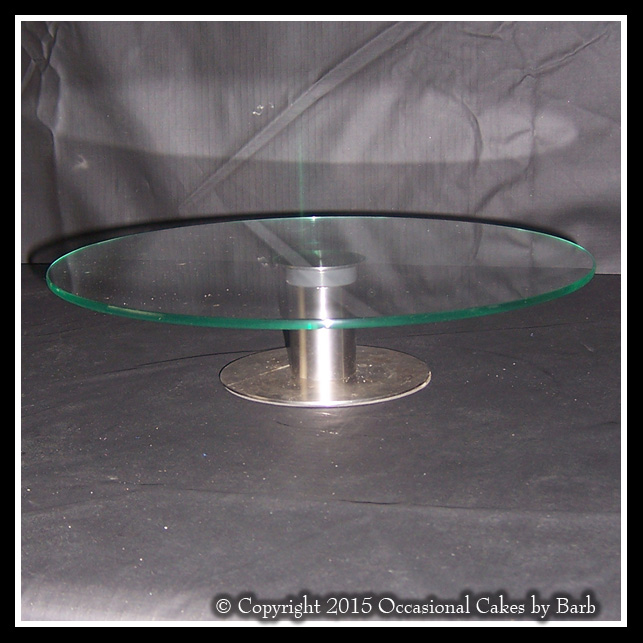 Flat glass rotating cake stand
