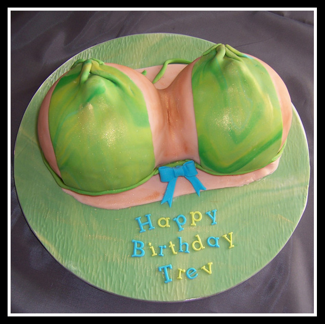 Bikini top cake in green
