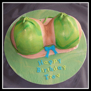 Bikini top birthday cake in green