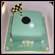 Eight inch square Putting green birthday cake