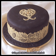 Golden lace cake