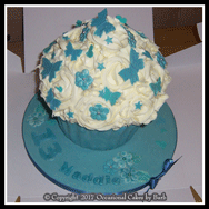 Blue butterfly giant cup cake