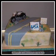 USA road trip cake
