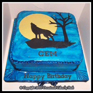 Howling wolf cake