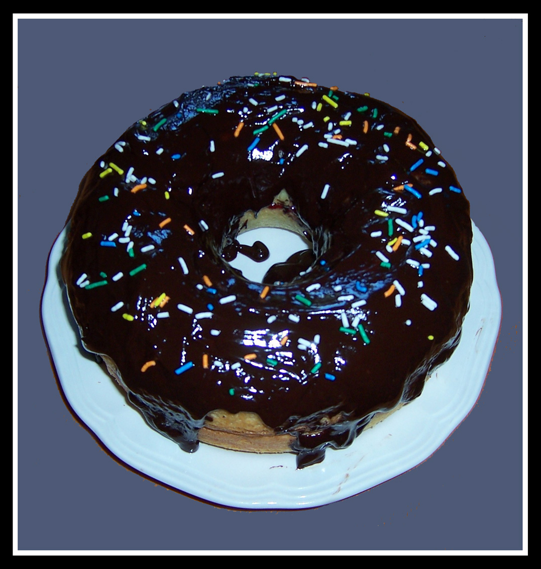 Giant ten inch ring donut cake