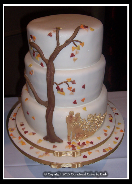 Autumn tree wedding cake