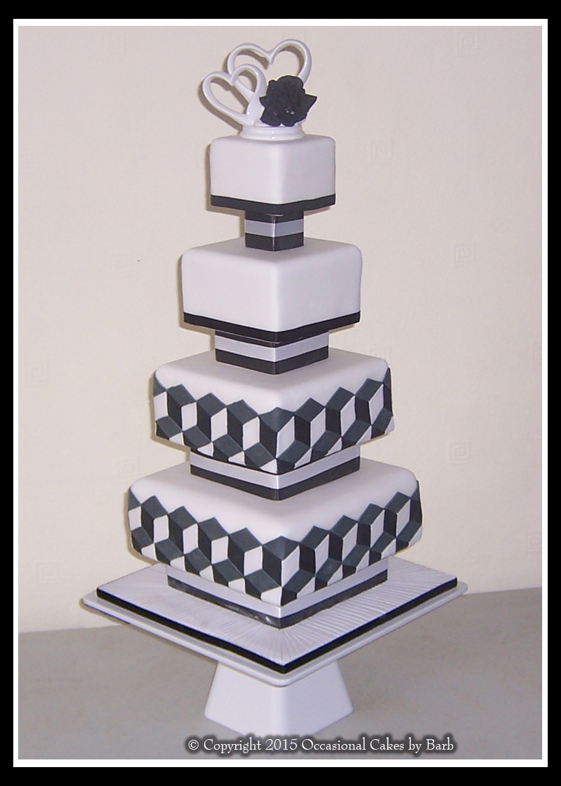 optical illusion design wedding cake