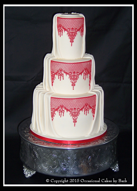 Six tier round stacked wedding cake