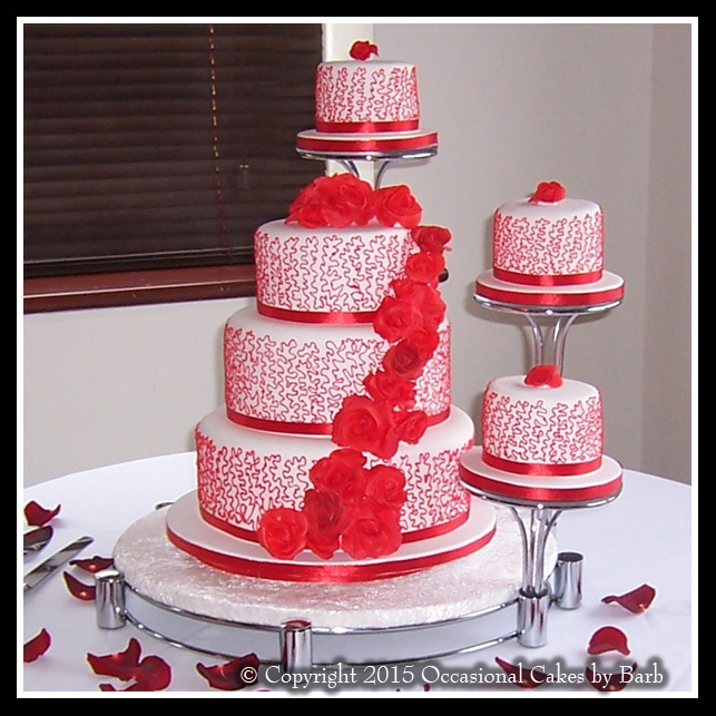 Scarlet six tier wedding cake