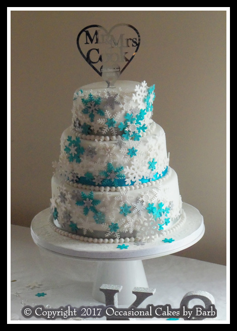 snowflake wedding cake
